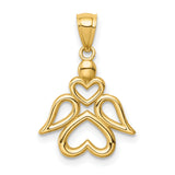 Angel Charm Pendant in Real 14k Yellow Gold