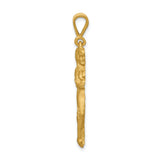Mens Gemini Twins Zodiac Sign Satin Finish Charm Pendant in Real 14k Yellow Gold