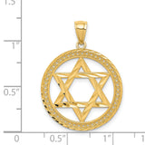 Star of David Charm Pendant in Real 14k Yellow Gold