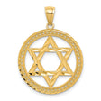 Star of David Charm Pendant in Real 14k Yellow Gold