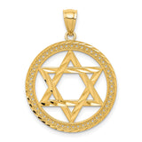 Star of David Charm Pendant in Real 14k Yellow Gold