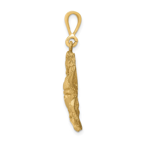 14k Yellow Gold Cancer Zodiac Crab Pendant, Astrology Charm with Celestial Symbol for Unisex Wear