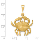 Mens Cancer Crab Zodiac Sign Satin Finish Charm Pendant in Real 14k Yellow Gold