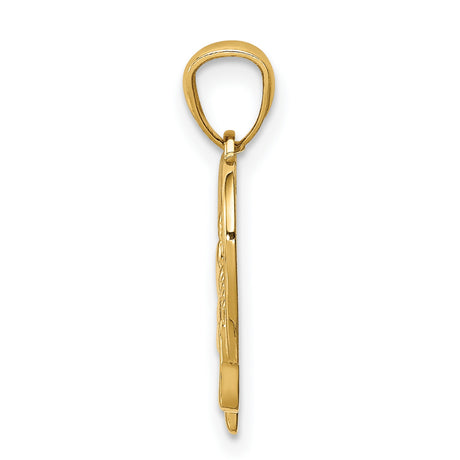 14k Yellow Gold Pendant, Baby Feet with Open Heart Design, Maternal Keepsake Jewelry for Women