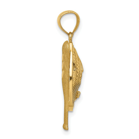 14k Multi-Tone Gold Baseball Glove Bat Ball Pendant, Sports Charm for Men and Women