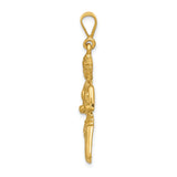 Mens Virgo Kneeling Maiden Zodiac Sign Satin Finish Charm Pendant in Real 14k Yellow Gold