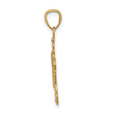 Cross Charm Pendant in Real 14k Multi-Tone Gold