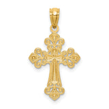 Cross Charm Pendant in Real 14k Multi-Tone Gold