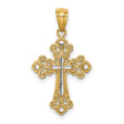 Cross Charm Pendant in Real 14k Multi-Tone Gold