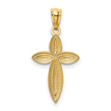 Passion Cross Charm Pendant in Real 14k Multi-Tone Gold