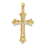 Florentine Crucifix Charm Pendant in Real 14k Multi-Tone Gold