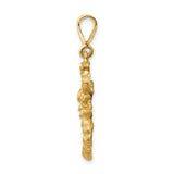 Mens Scorpio Zodiac Sign Satin Finish Charm Pendant in Real 14k Yellow Gold
