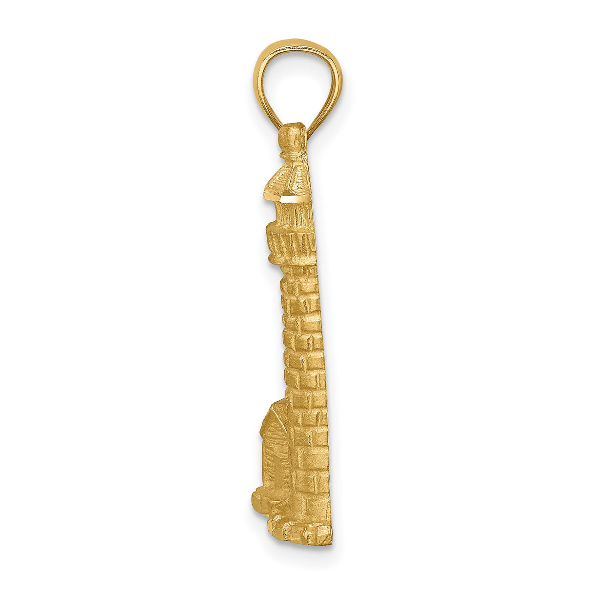 14k Yellow Gold Lighthouse Pendant, Nautical Coastal Architecture Design Jewelry
