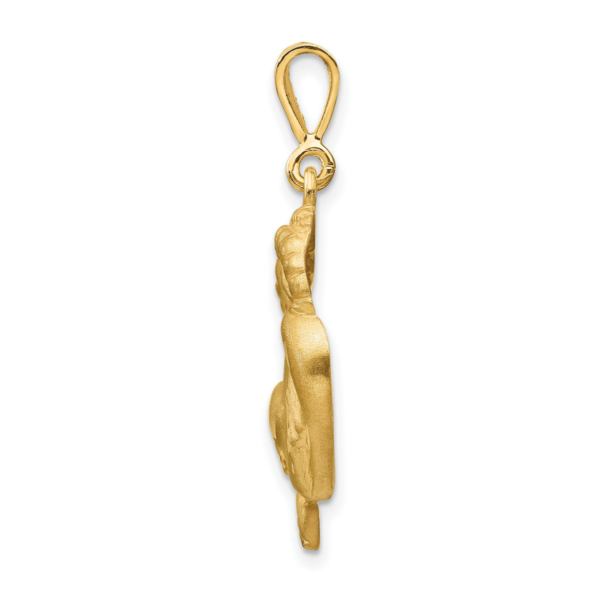 Mens Capricorn Goat Zodiac Sign Satin Finish Charm Pendant in Real 14k Yellow Gold