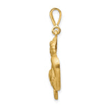 Mens Capricorn Goat Zodiac Sign Satin Finish Charm Pendant in Real 14k Yellow Gold