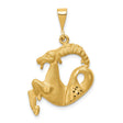 Mens Capricorn Goat Zodiac Sign Satin Finish Charm Pendant in Real 14k Yellow Gold