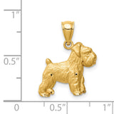 14k Yellow Gold Schnauzer Dog Pendant Charm, Detailed Animal Jewelry for Men and Women