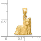14k Yellow Gold Yorkshire Terrier Pendant, Detailed Dog Charm for Women or Unisex Wearers