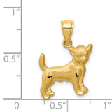 14k Yellow Gold Chihuahua Dog Pendant, Detailed Pet Charm for Dog Lovers