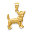 14k Yellow Gold Chihuahua Dog Pendant, Detailed Pet Charm for Dog Lovers