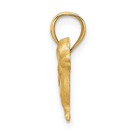 14k Yellow Gold Dachshund Pendant, Realistic Dog Silhouette, Pet Lover Keepsake Charm