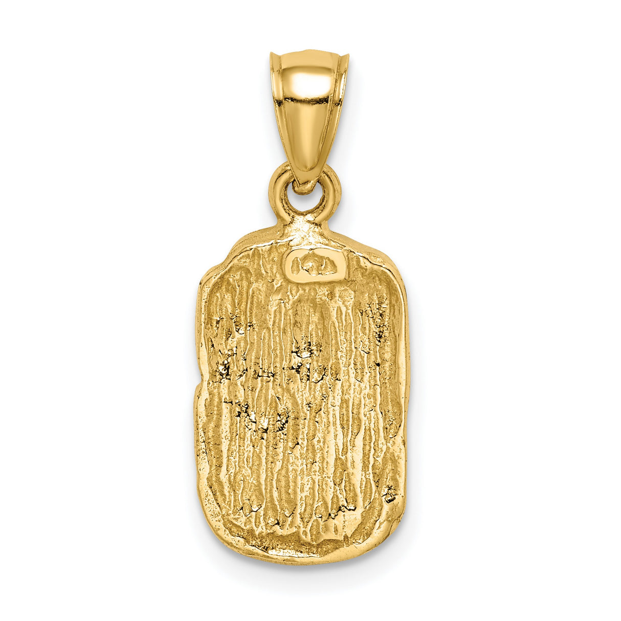 14k Yellow Gold Nugget Pendant with Textured Raw Finish, Rugged Urban Style for Men