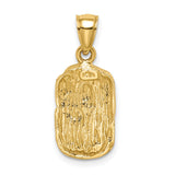 14k Yellow Gold Nugget Pendant with Textured Raw Finish, Rugged Urban Style for Men