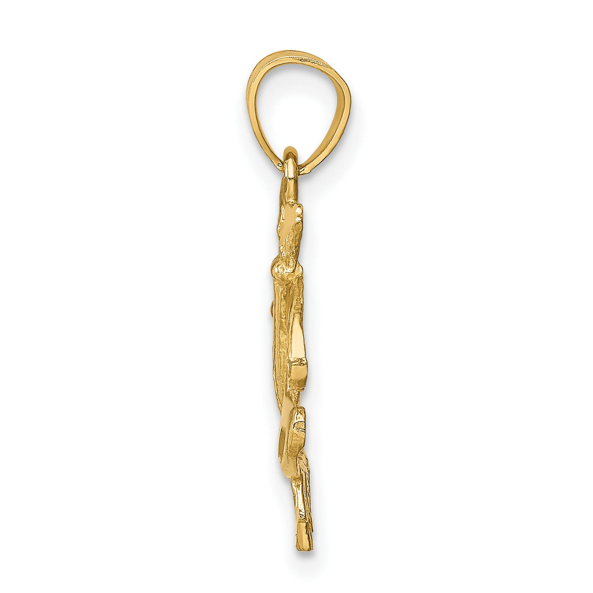 14k Yellow Gold Artist Palette Pendant with Paintbrushes, Creative Art Charm