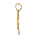 14k Yellow Gold Artist Palette Pendant with Paintbrushes, Creative Art Charm