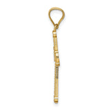 Cross Charm Pendant in Real 14k Multi-Tone Gold
