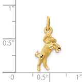 Satin Finish Aries The Ram Zodiac Sign Charm Pendant in Real 14k Yellow Gold