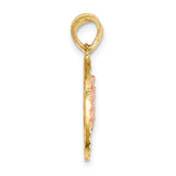 Our Lady of Guadalupe Crucifix Break Apart Heart Te Amo Words Charm Pendant in Real 14k Multi-Tone Gold