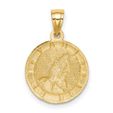 Praying Hands Charm Pendant in Real 14k Multi-Tone Gold