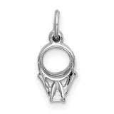 14k White Gold Basketball Hoop Pendant with Cubic Zirconia, Sports Charm for Athletes and Fans