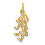 Satin Finish Leo Lion Zodiac Sign Charm Pendant in Real 14k Yellow Gold