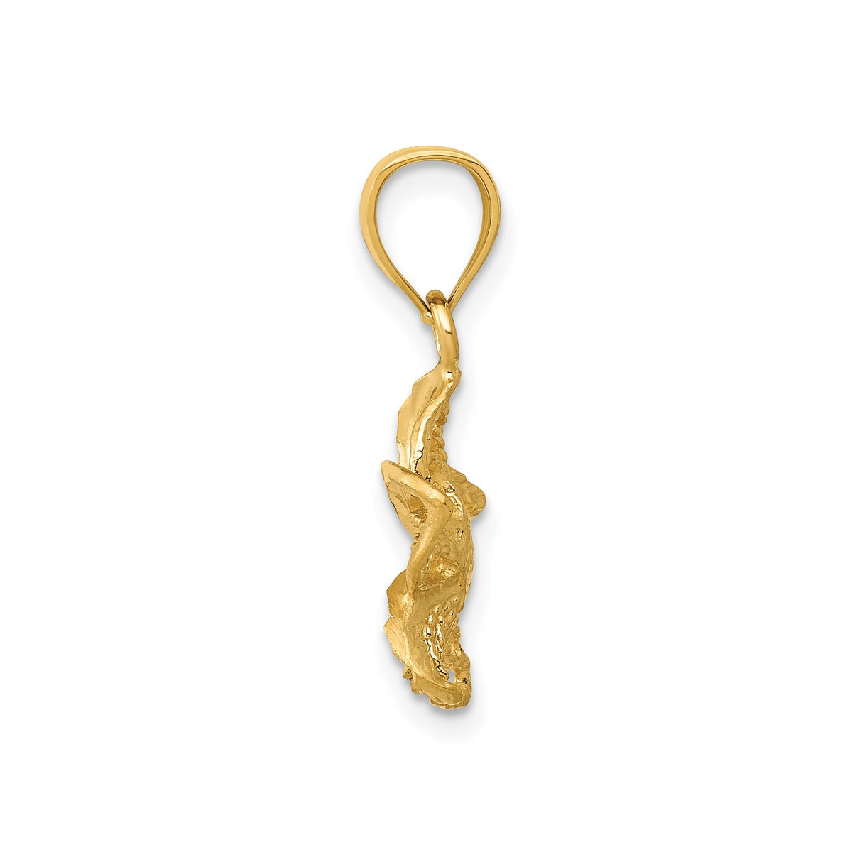 14k Yellow Gold Orchid Flower Pendant, Delicate Openwork Floral Charm for Women