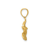 14k Yellow Gold Orchid Flower Pendant, Delicate Openwork Floral Charm for Women