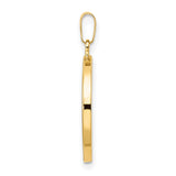 14k Yellow Gold Pendant with Interlocking Open Hearts in Circle Frame, Romantic Jewelry for Women