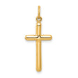 14k Yellow Gold Cross Pendant, Polished Latin Cross Charm, Minimalist Religious Jewelry