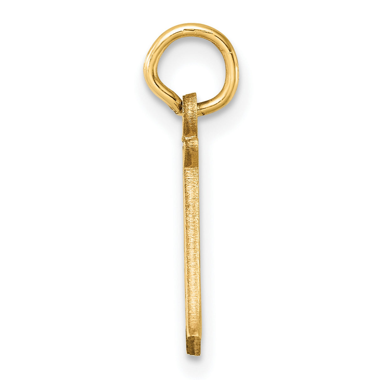 14k Yellow Gold Initial A Pendant Charm, Polished and Textured Diamond Cut Letter Design