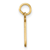 14k Yellow Gold Initial A Pendant Charm, Polished and Textured Diamond Cut Letter Design