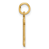 14k Yellow Gold Letter R Pendant, Decorative Script Monogram Charm