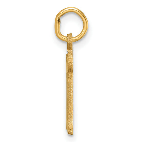 14k Yellow Gold Letter R Pendant, Decorative Script Monogram Charm