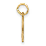 14k Yellow Gold Script F Pendant Charm with Polished and Satin Finish