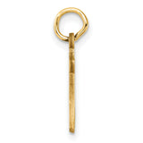 14k Yellow Gold Initial H Pendant, Cut-Out Script Design with Diamond-Cut Accents