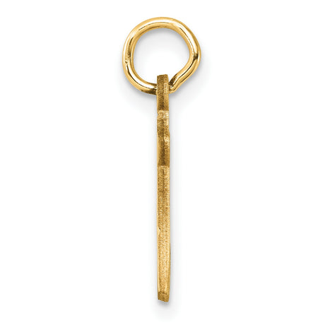 14k Yellow Gold Initial H Pendant, Cut-Out Script Design with Diamond-Cut Accents