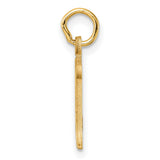 14k Yellow Gold Initial M Pendant with Decorative Cut Design, Old English Letter Charm