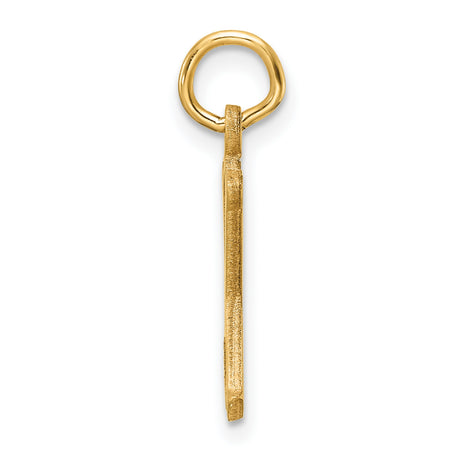 14k Yellow Gold X Pendant, Brushed and Polished Initial Charm for Women or Unisex Wear