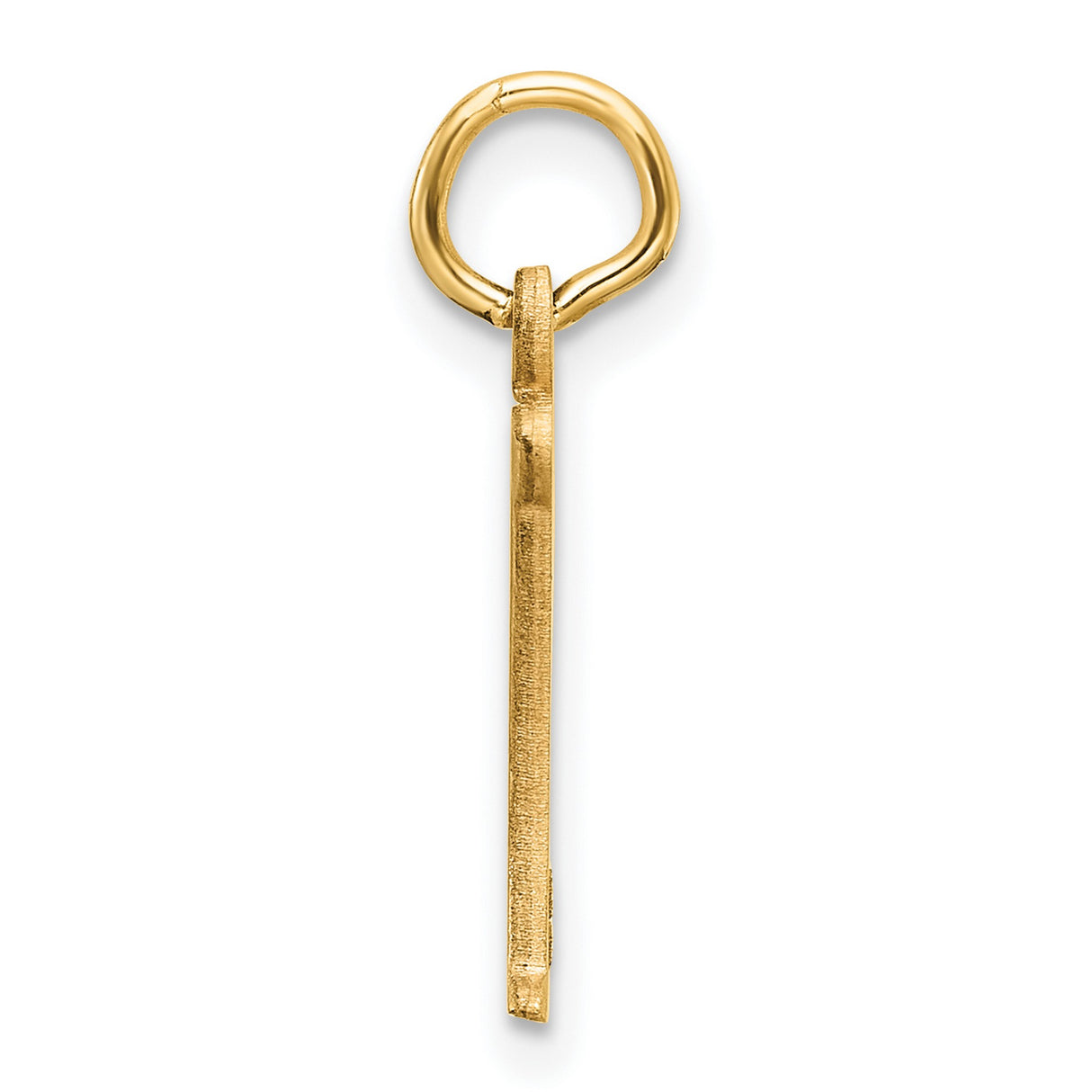 Diamond-cut Letter Y Initial Charm Pendant in Real 14k Yellow Gold