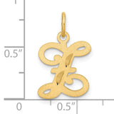 Diamond-cut Letter Z Initial Charm Pendant in Real 14k Yellow Gold